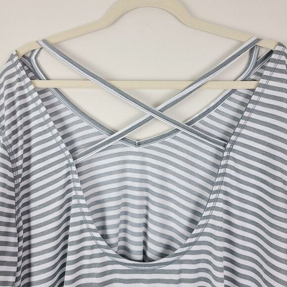 OLD navy active gray & white stripe long sleeve t-Shirt 3X - Picture 6 of 14
